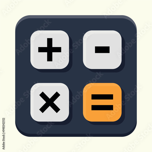 Calculator app icon. Calculator application icon. 