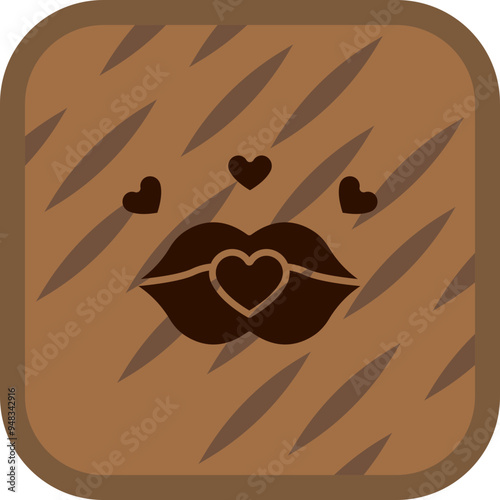 Lips Kiss Icon Design
