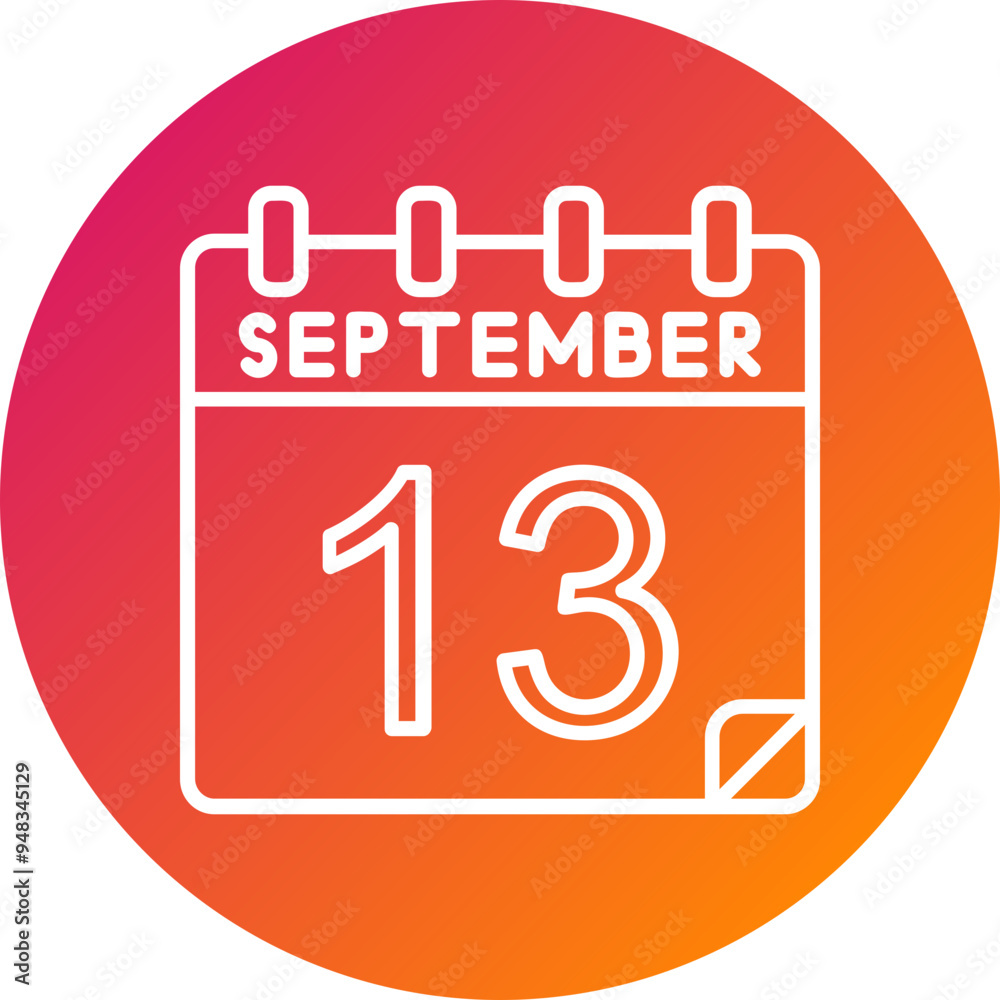 13 September Vector Icon Design 13 September Vector Icon Design