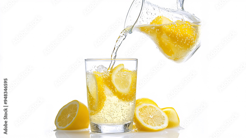 Refreshing Lemonade with Lemon Slices Refreshing Lemonade with Lemon Slices
