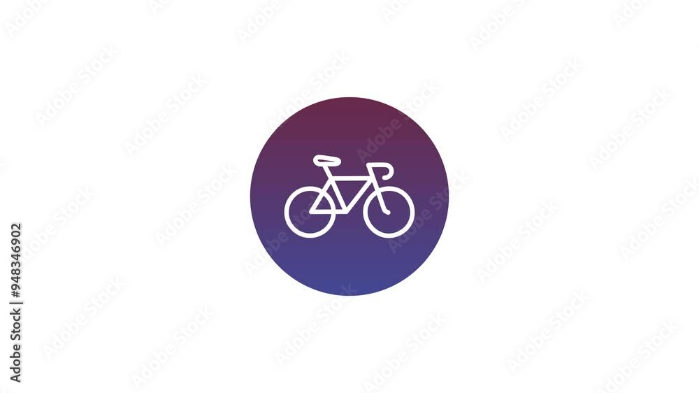 Animated of bicycle icon animation on background. Animated of bicycle icon animation on background.