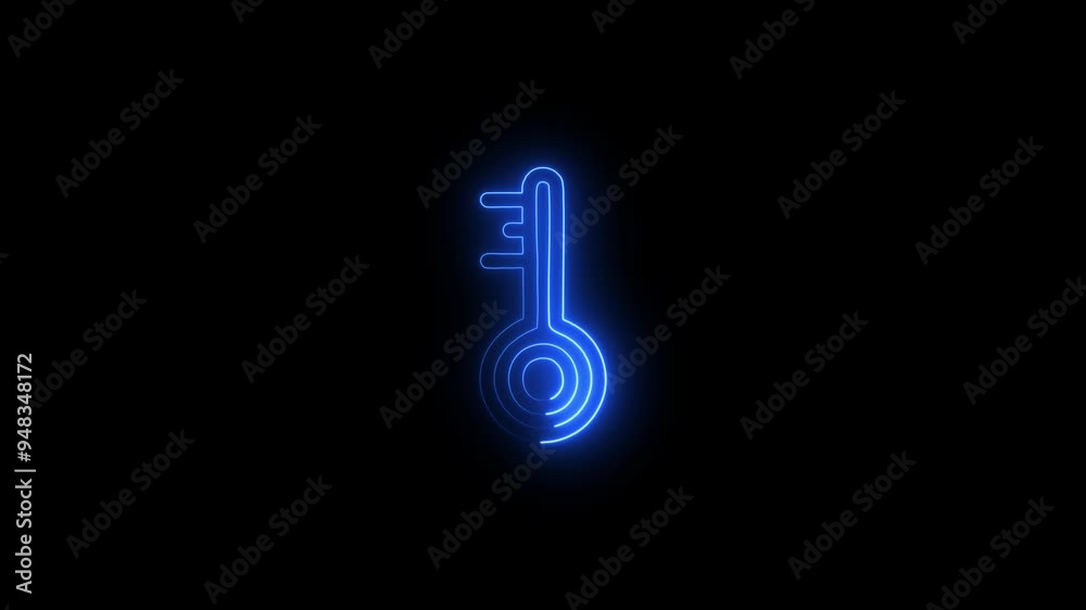 Glowing neon key icon animation. neon lock key icon. security and password icon. Glowing neon key icon animation. neon lock key icon. security and password icon.