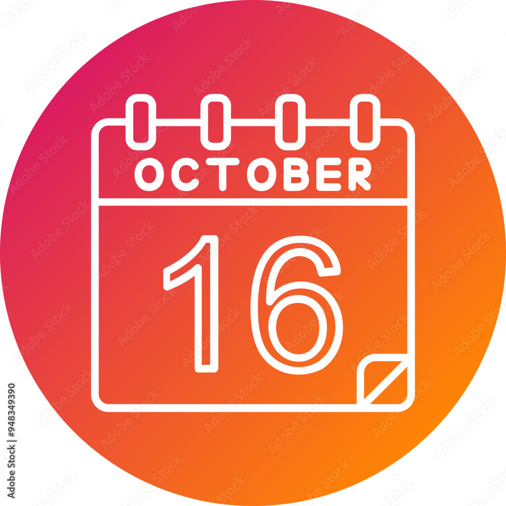 16 October Vector Icon Design 16 October Vector Icon Design