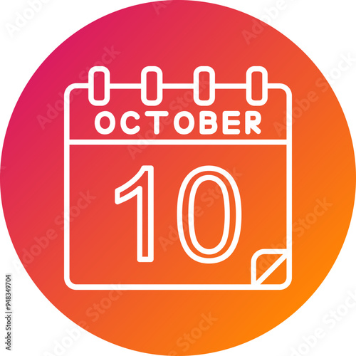 10 October Vector Icon Design