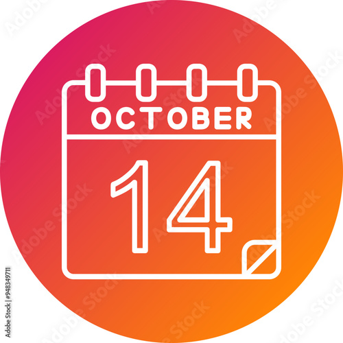 14 October Vector Icon Design