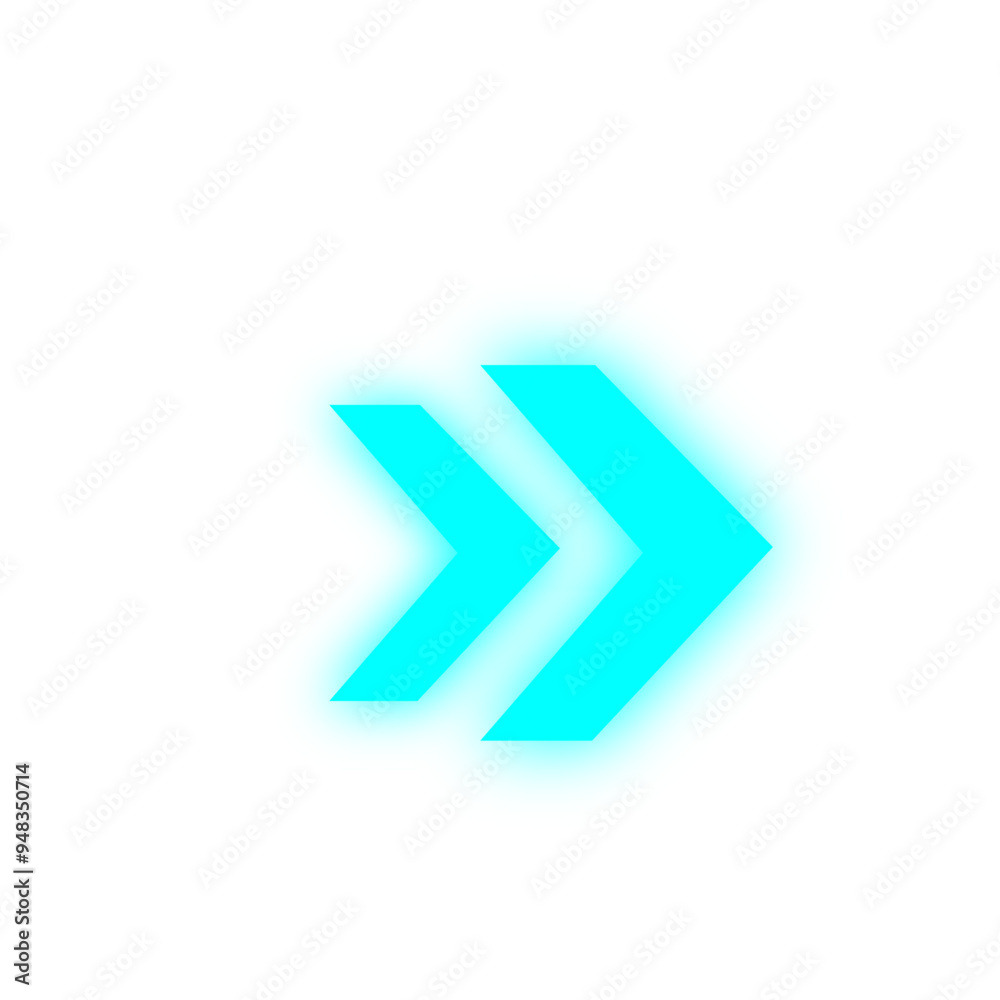 Blue Neon Arrow Decoration