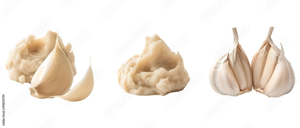 Fresh garlic cloves, minced, and whole. Fresh garlic cloves, minced, and whole.