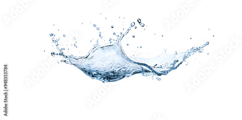 Realistic water splash isolated on white background