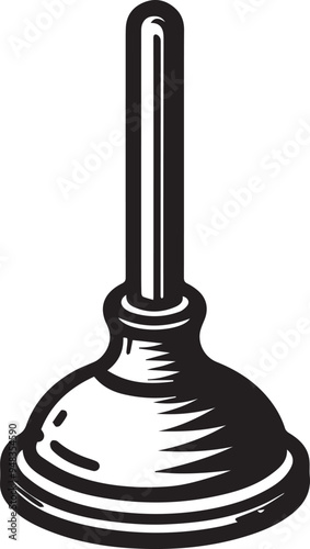 Plunger Outline Vector, Sink Plunger Vector, Plumbing Tool Clipart