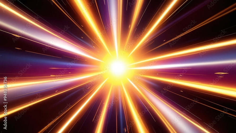 Naklejka premium A bright yellow sun with a white circle in the center