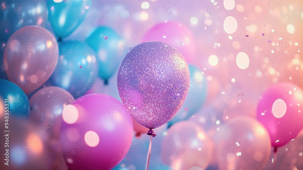 Pastel Balloons and Confetti Pastel Balloons and Confetti