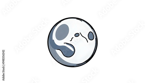 Planet Mercury icon drawing isolated on a white background photo