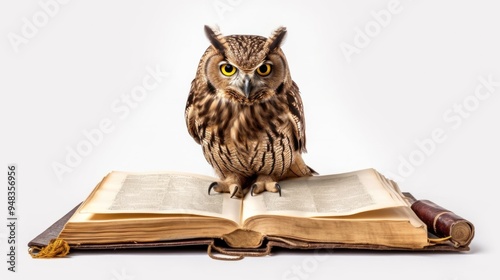 Wallpaper Mural Wise Owl on an Old Book Torontodigital.ca