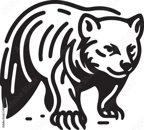 Wolverine Outline Vector, Animal Vector, Wolverine Clipart