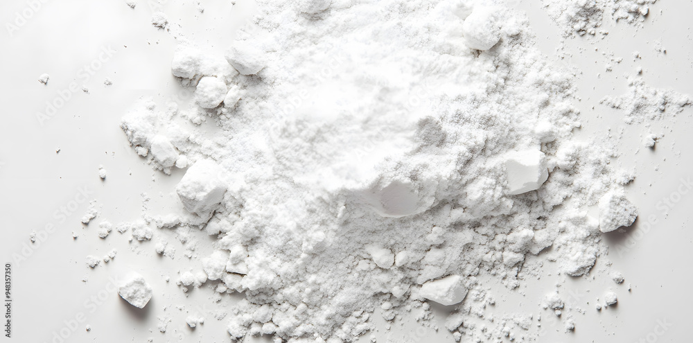 A pile of flour isolated on white background A pile of flour isolated on white background