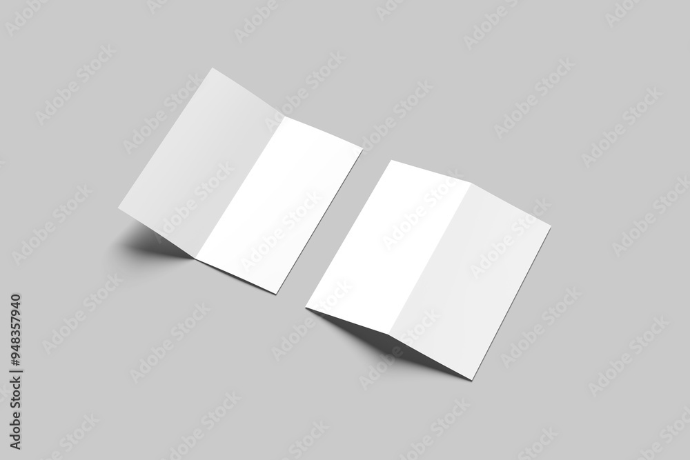 Blank bifold brochure set on gray background with shadow. 3d render
Blank bifold brochure set on gray background with shadow. 3d render