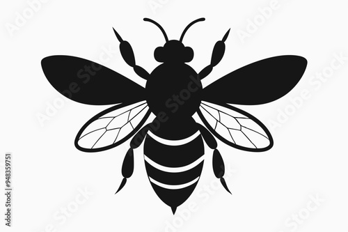 A silhouette Bee vector illustration