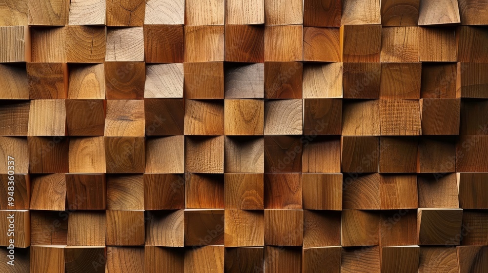 An Artistic Wooden Wall Panel featuring an Abstract Cubic Design that captivates the eye An Artistic Wooden Wall Panel featuring an Abstract Cubic Design that captivates the eye