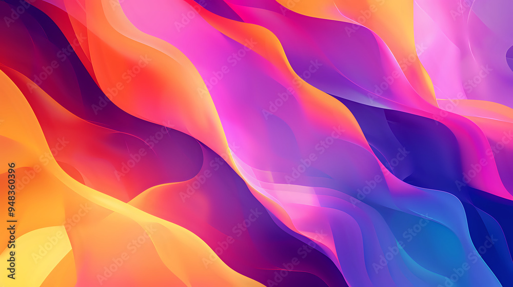 Fototapeta premium Seamless color transitions in a fluid gradient abstract design, creating a harmonious and engaging visual impact