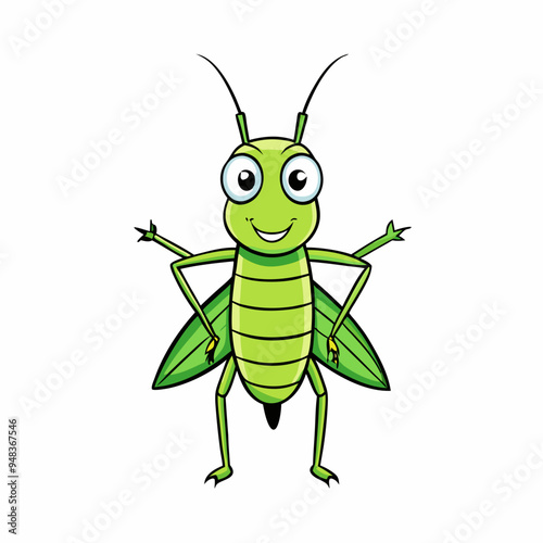  High quality detailed  Grasshopper cartoon vector illustration