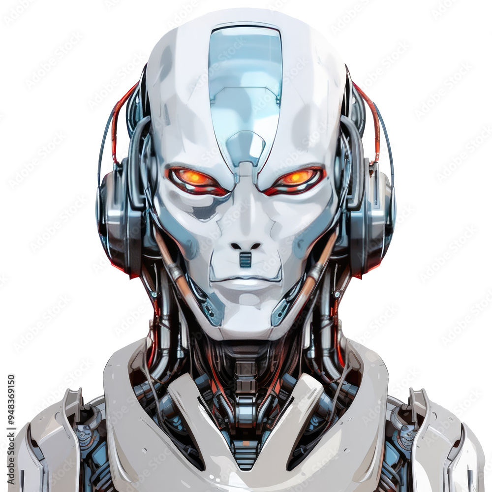 An illustration of a robot looking at the camera An illustration of a robot looking at the camera