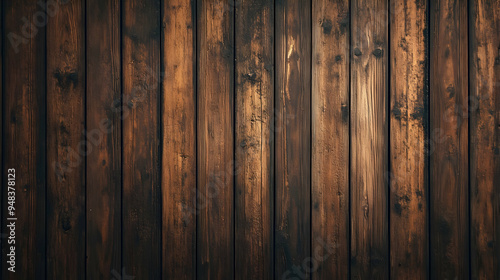 Close up of a dark wood plank wall background.