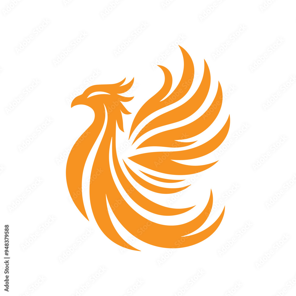 Obraz premium awesome flying phoenix logo vector
