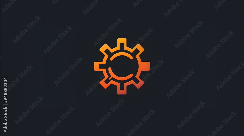 graphic illustration of gear image  machine in logo form.  mechanic service logo design concept.  Engineer Logo Design