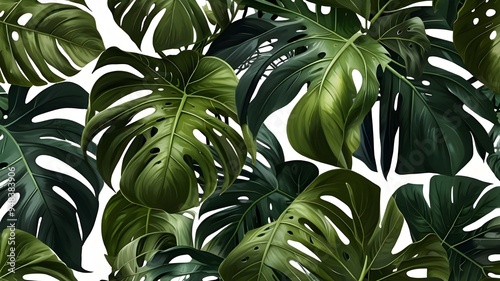 mosntera leaf pattern whitebackground