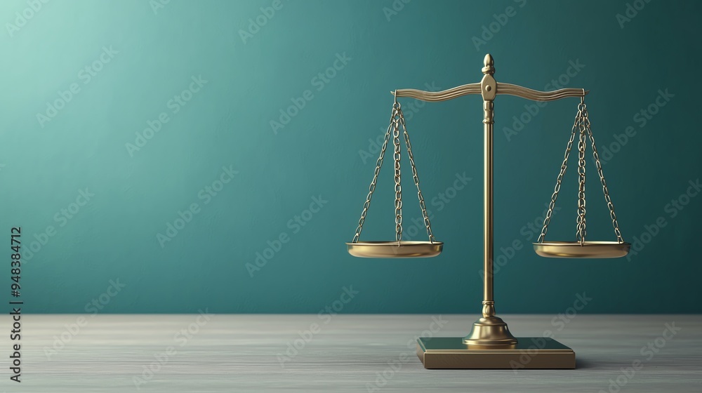 Business ethics, scales of justice with business symbols, 3D illustration Business ethics, scales of justice with business symbols, 3D illustration