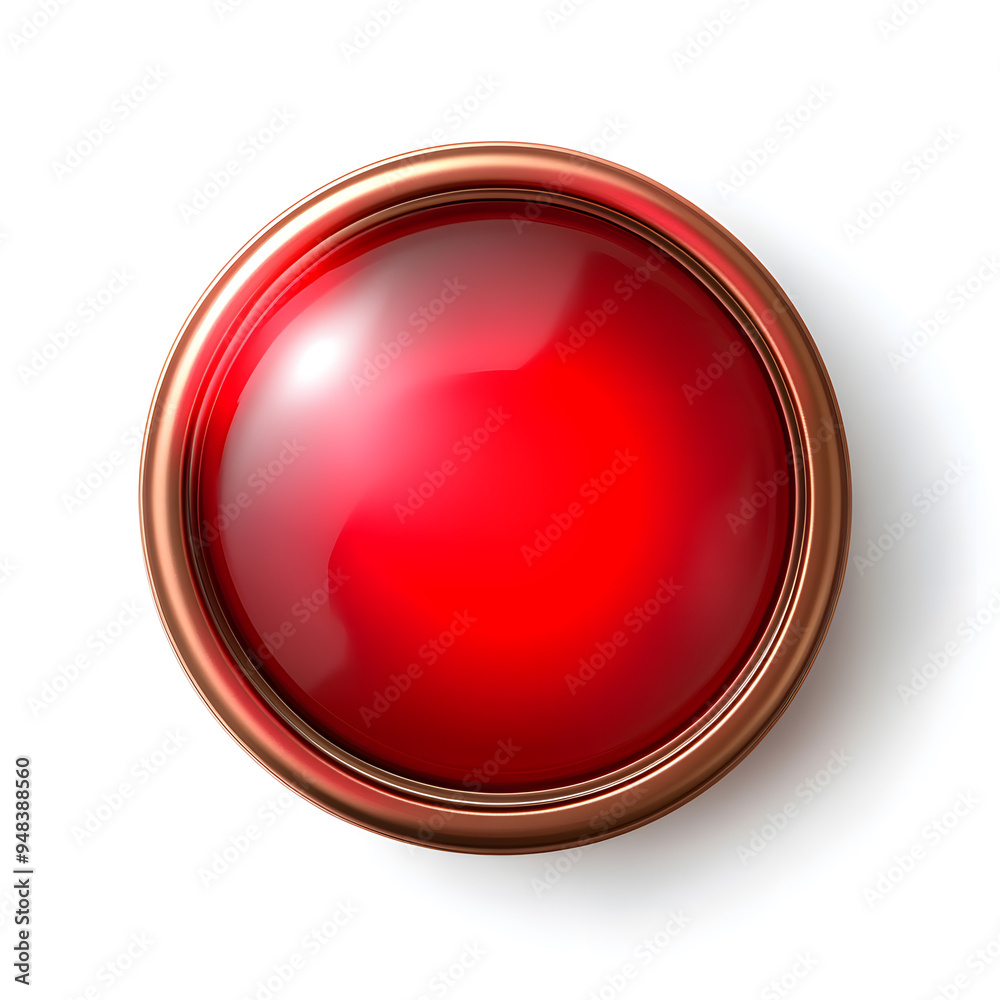 Top view red light round button isolated on white background
Top view red light round button isolated on white background