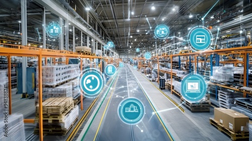 Automated smart factory leveraging IoT technology to streamline logistics and supply chain with improved efficiency data driven decision making and enhanced productivity