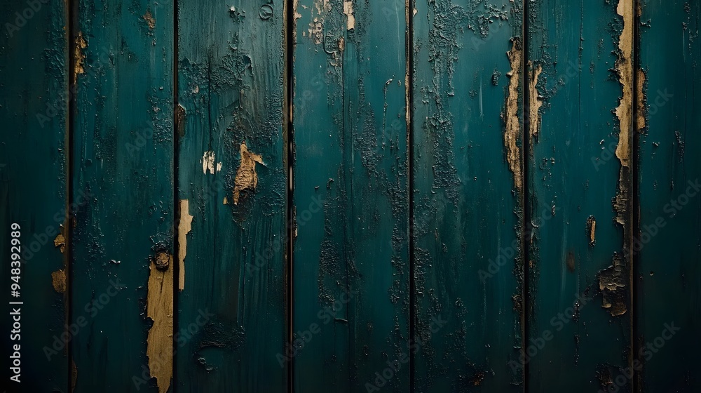 Dark wooden wall with teal and brown colors, a rustic wooden background with the old texture of natural planks, a vintage background Dark wooden wall with teal and brown colors, a rustic wooden background with the old texture of natural planks, a vintage background
