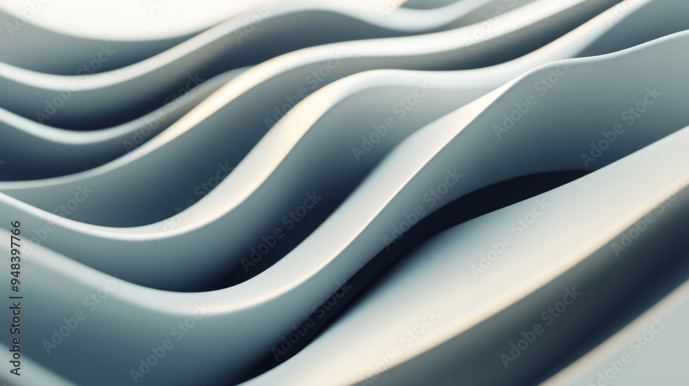 Abstract rounded lines on a light background, rendered in 3D.