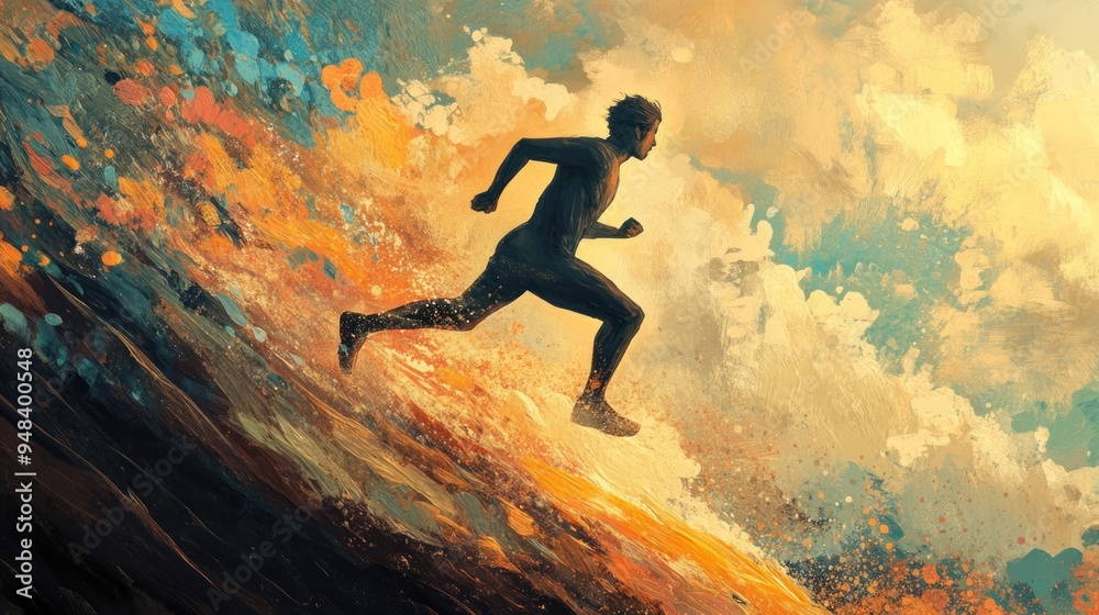 Naklejka premium Running into the Future