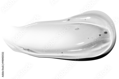 smear of transparent cosmetic gel. On an empty background
