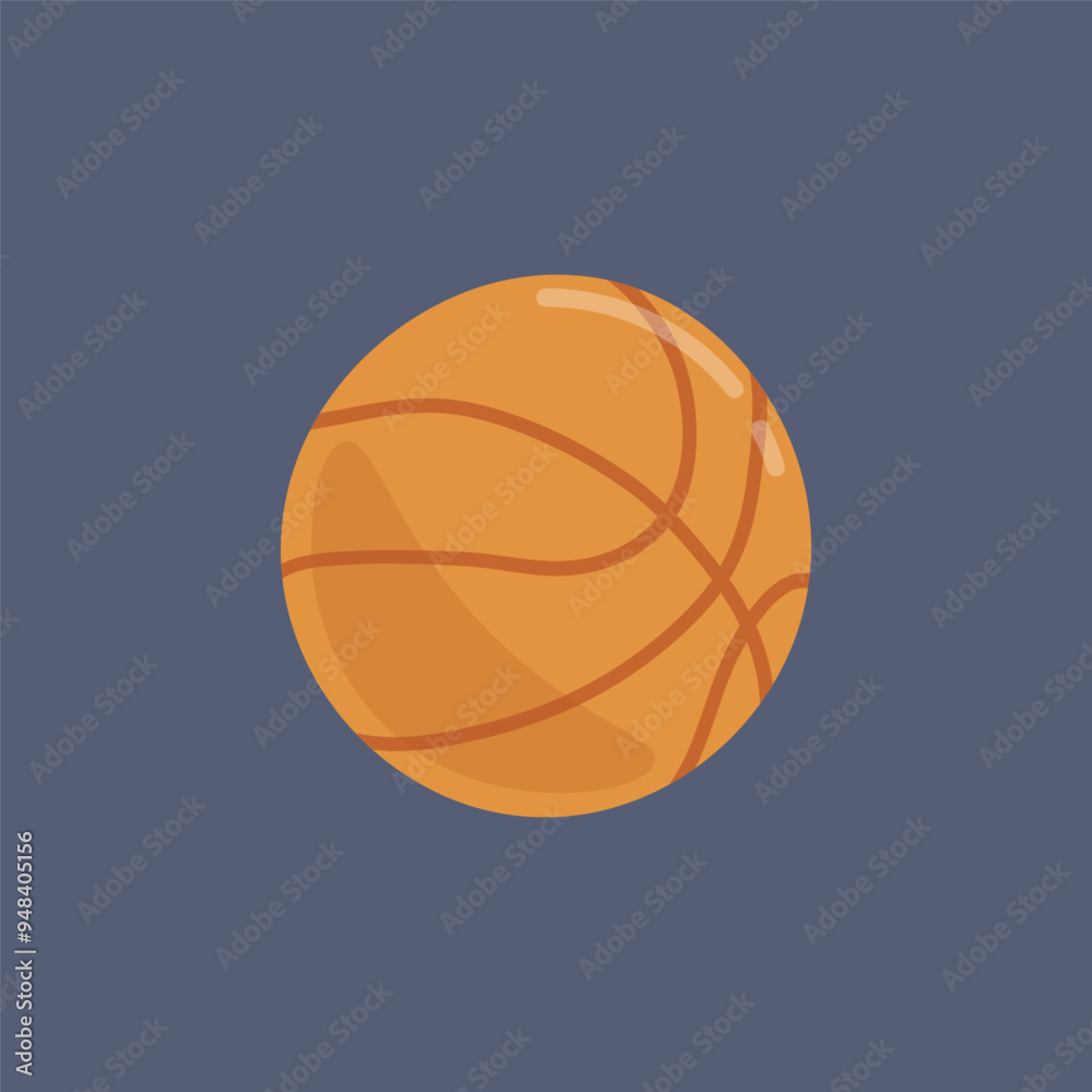 basket ball in flat vector design.