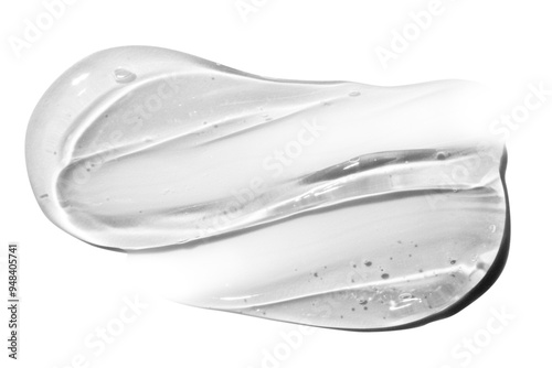 composition of smears of transparent cosmetic gel on an empty background