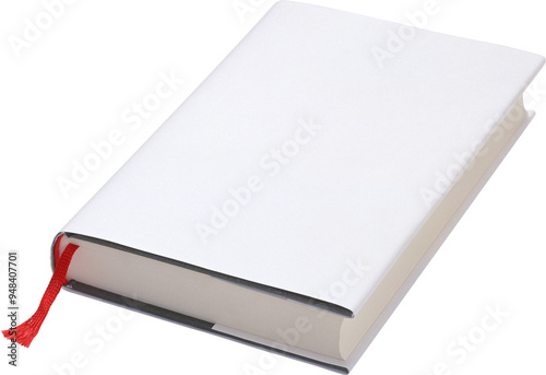 white book, White book cover mock up isolated on transparent background, blank cover white book