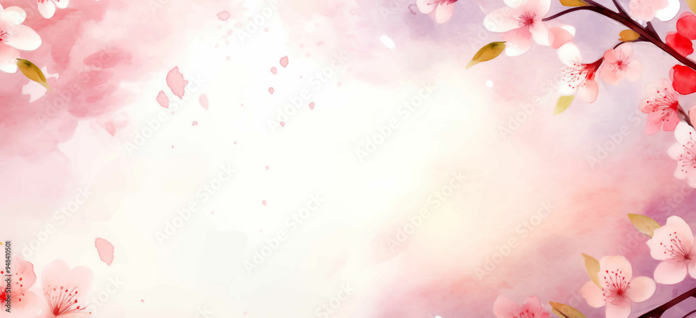 Vibrant painting of flowers against sky background with copy space. Generated with AI. Vibrant painting of flowers against sky background with copy space. Generated with AI.