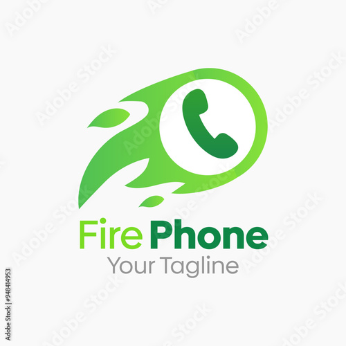 Fire Phone Logo Design Template. Good for Business, Agency, Community and Organization