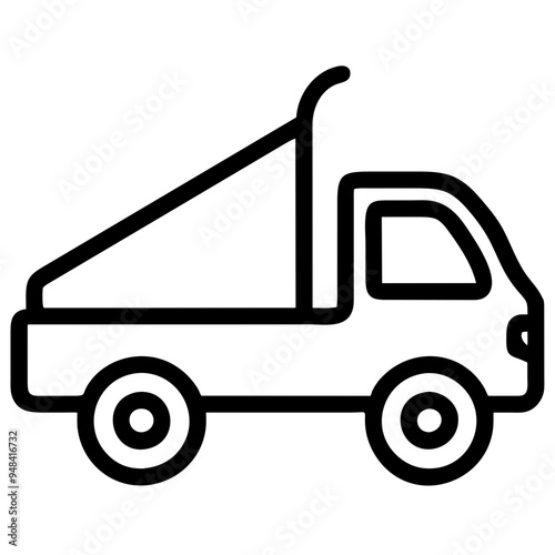 Dump Truck Ready to Haul and Unload Materials on a Construction Site