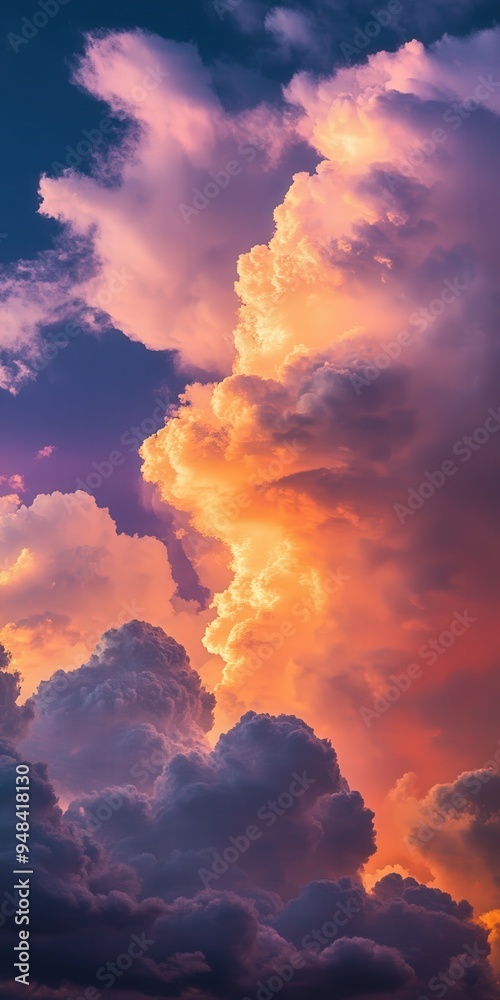 Stunning sunset clouds display vibrant colors over the horizon