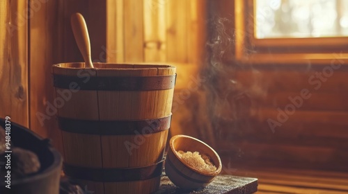 Wooden Sauna Bucket photo