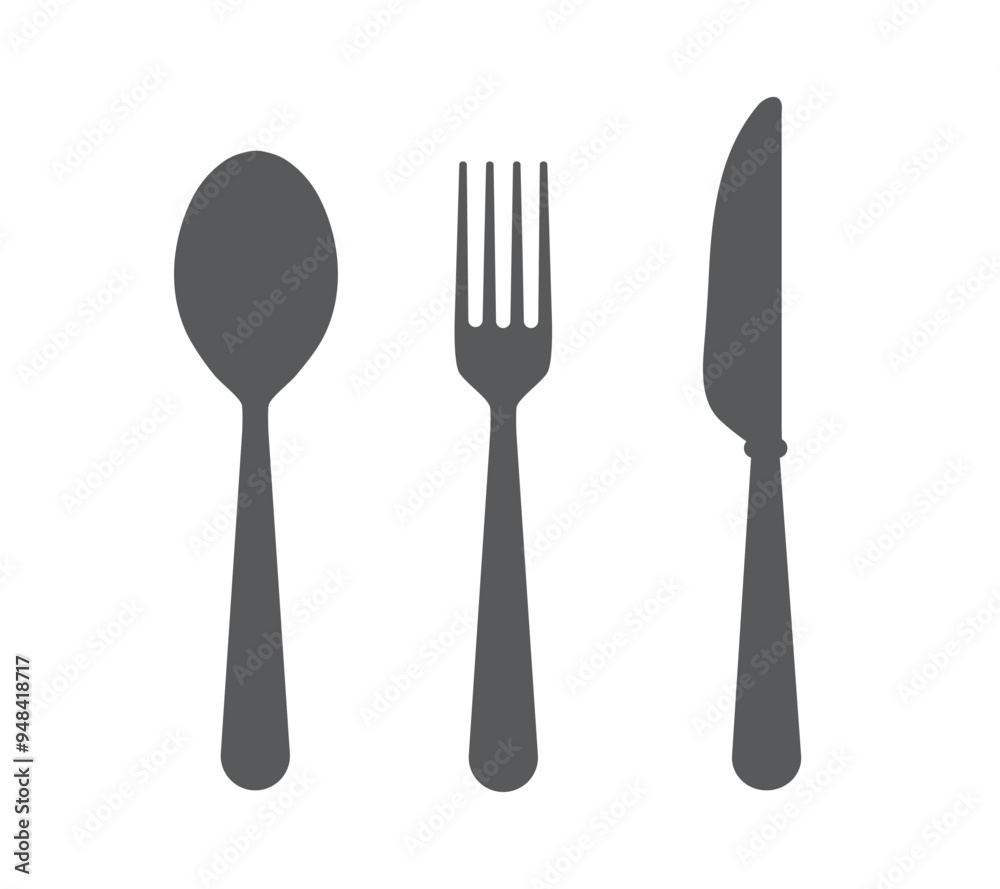 Fork and spoon icon, knife icon. cutlery icon set. Menu symbol. Restaurant icon on white background. vector Illustration. Fork and spoon icon, knife icon. cutlery icon set. Menu symbol. Restaurant icon on white background. vector Illustration.