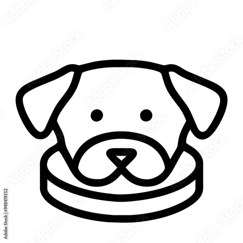 Loyal Dog Sitting Happily, Showcasing Its Affection and Playfulness