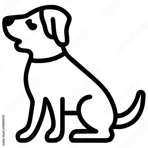 Loyal Dog Sitting Happily, Showcasing Its Affection and Playfulness