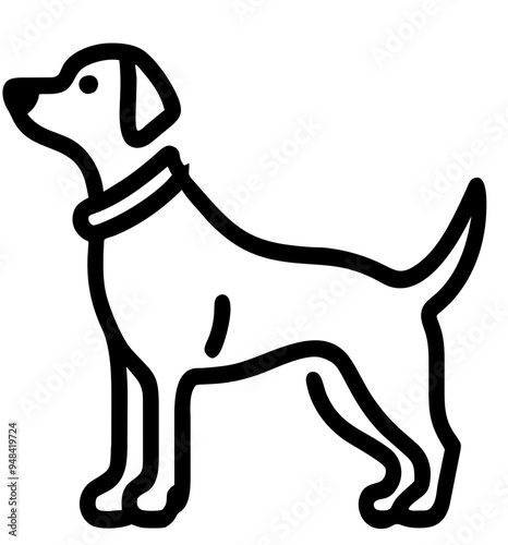 Loyal Dog Sitting Happily, Showcasing Its Affection and Playfulness
