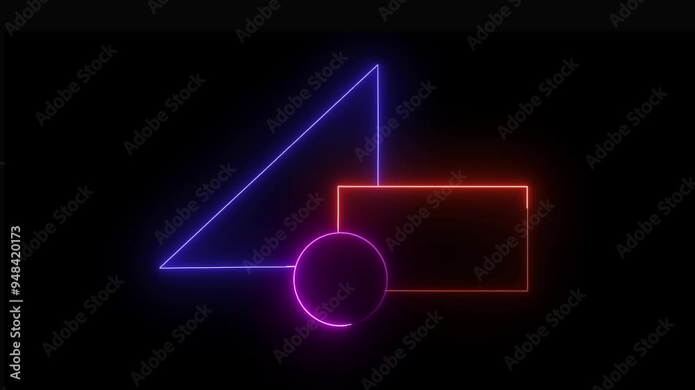 abstract glowing neon line new composition icon purple red and blue color animation. abstract glowing neon line new composition icon purple red and blue color animation.