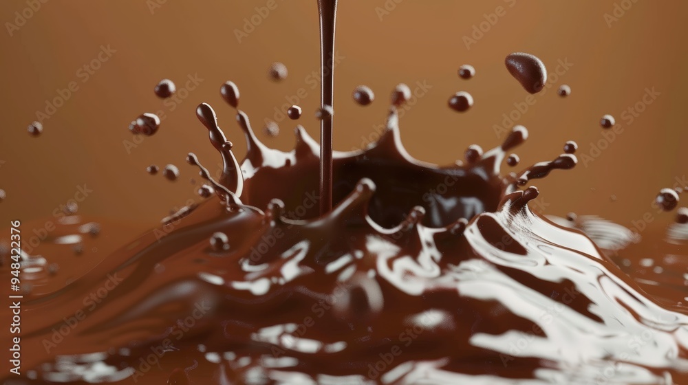 Chocolate splash close-up Chocolate splash close-up